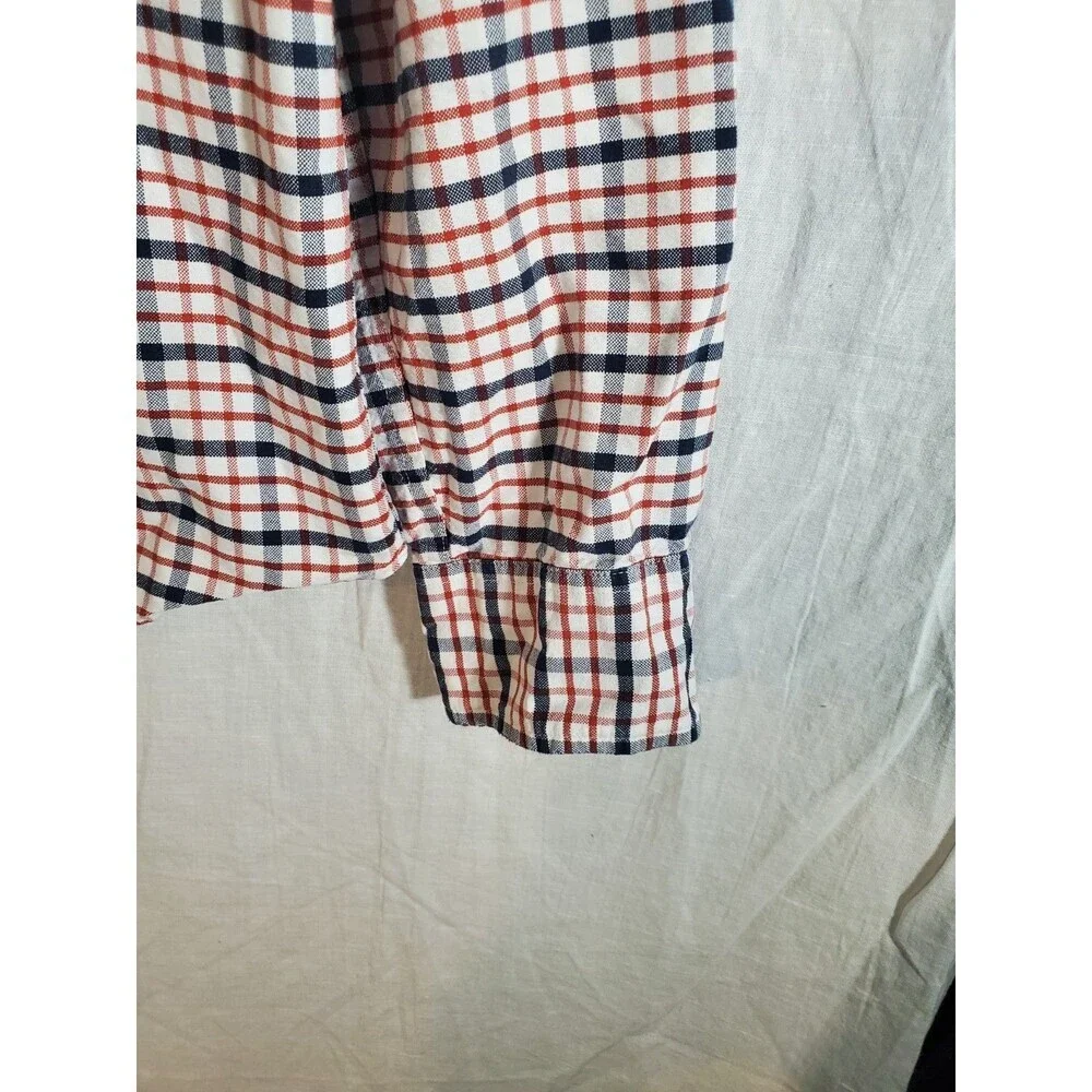 J.Crew Flex Oxford‎ Slim Shirt Mens L Plaid Button Down